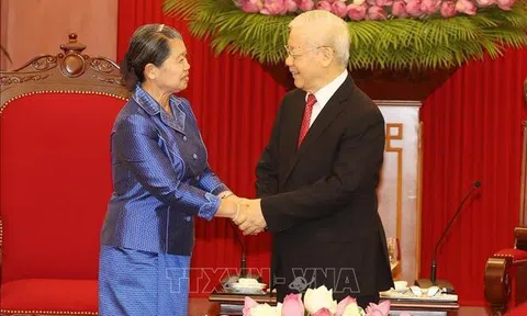 Tổng Bí thư Nguyễn Phú Trọng tiếp Đoàn đại biểu cấp cao Vương quốc Campuchia
